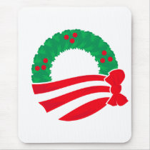 Obama Holiday Wreath Mouse Mat