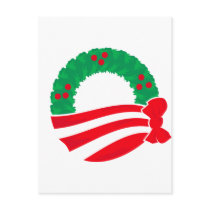 Obama Holiday Wreath postcards