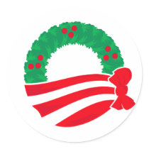 Obama Holiday Wreath stickers