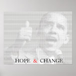 Obama Hope &amp; Change Ascii Art Poster