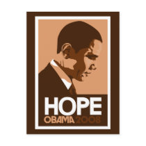 Obama - Hope Dark Brown Postcard
