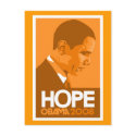 Obama - Hope Dark Orange Postcard by cpope929 Obama - Hope Dark Orange Postcard