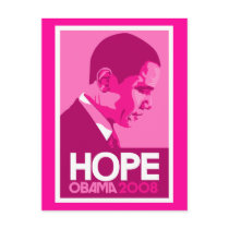 Obama - Hope Dark Pink Postcard