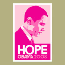 Obama - Hope Pink Poster posters