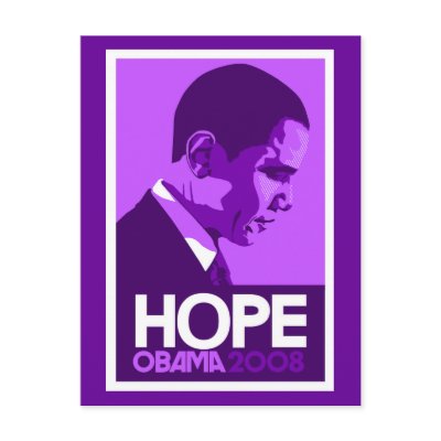 Obama Hope Purple Post Cards by cpope929