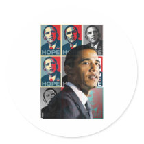 Obama___Hope Round Sticker
