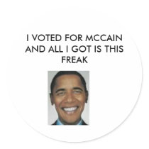 obama, I VOTED FOR MCCAIN AND ALL I GOT IS THIS... Round Sticker