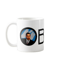 Obama in a Blue Circle Coffee Mug mugs