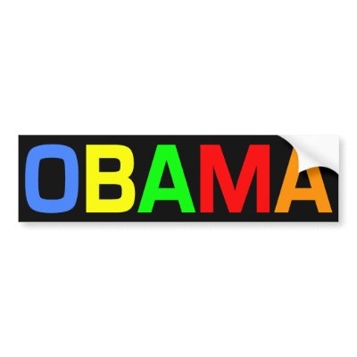Obama in a Rainbow of Colors Bumper Sticker by irregulargoods