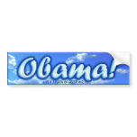 Obama in blue sky, w/Like a breath of fresh air. Bumper Sticker