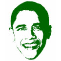 Obama in Green. t-shirts