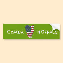 Obama In Offaly US Flag Irish Harp Bumper Sticker