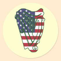 Obama In Offaly US Flag Irish Harp Stickers Sheet