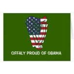 Obama In Offaly US Flag On Irish Harp Card