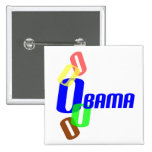 Obama in overlapping O colors Button