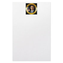 Obama in Presidential Seal with Gold edge Custom Stationery