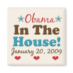 Obama In The House Square Magnet