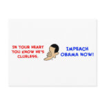 obama in your heart you know he's clueless impeach postcards