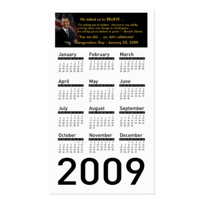 Obama Inauguration 2009 Calendar Profile Cards Business Cards by inauguration_2009