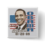 Obama Inauguration 2009 Flag Gear Pinback Buttons