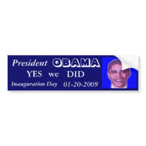 Obama Inauguration Day Bumper Sticker bumper stickers