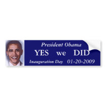 Obama Inauguration Day Bumper Sticker bumper stickers