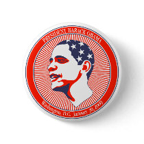 Obama  Inauguration in Red White and Blue buttons