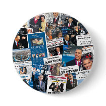 Obama Inauguration Newspaper Button