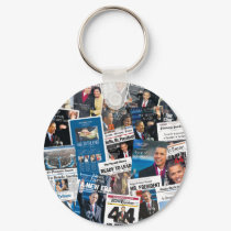 Obama Inauguration Newspaper Keychain by democrattotheend Obama Inauguration Newspaper Keychain