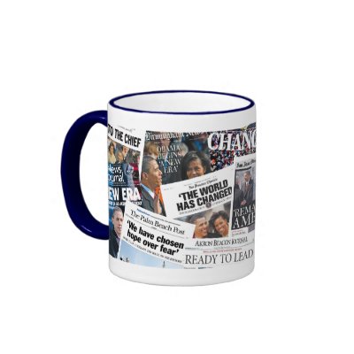 Obama Inauguration Newspaper Mug by democrattotheend