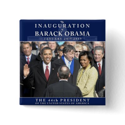 Obama Inauguration Photo Button by SoCalTeeShirts