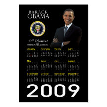 Obama Inauguration Promo Pocket Calendar 2009 Business Cards