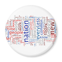 Obama Inauguration Speech Tagcloud Magnet