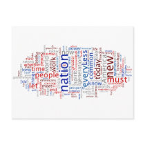 Obama Inauguration Speech Tagcloud postcards
