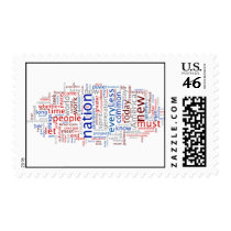 Obama Inauguration Speech Tagcloud Stamps