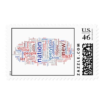 Obama Inauguration Speech Tagcloud Stamps by emilychang