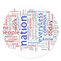 Obama Inauguration Speech Tagcloud Sticker
