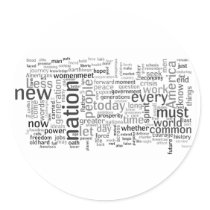 Obama Inauguration Speech Tagcloud Sticker