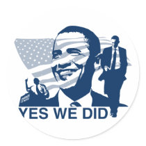Obama Inauguration Yes We Did stickers