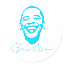 Obama Infectious Smile Signature Sticker stickers