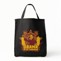 Obama Is My Comrade Tote bags