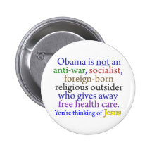 Obama & Jesus Pinback Button