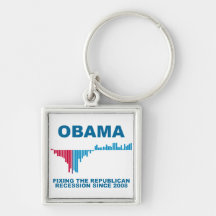 Obama Job Growth Graph Keychain