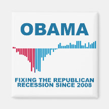 Obama Job Growth Graph Refrigerator Magnets