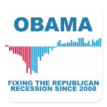 Obama Job Growth Graph Square Sticker