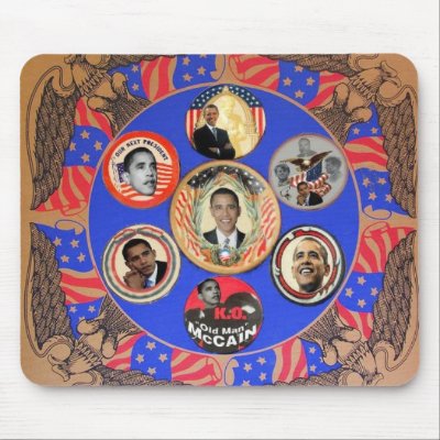 Obama Kaleidoscope Mousepad by elfyboy