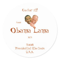 Obama Lama 2008 | Vote for Obama in 2008! Sticker by ObamaLama2008 Obama Lama 2008 | Vote for Obama in 2008! Sticker