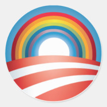 Obama LGBT Pegatinas Redondas