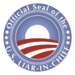Obama Liar-in-Chief Stickers