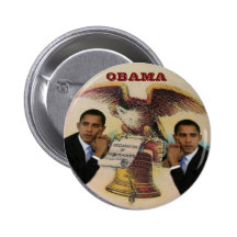 Obama Liberty Bell Retro Button